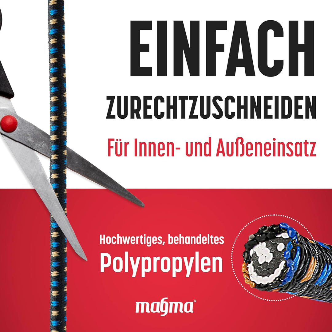 MAGMA Elastisches Seil Bungee-Seil für Schwimmbadabdeckungen 8mm, 25m. Gummiseil für Schwimmbad, Ang
