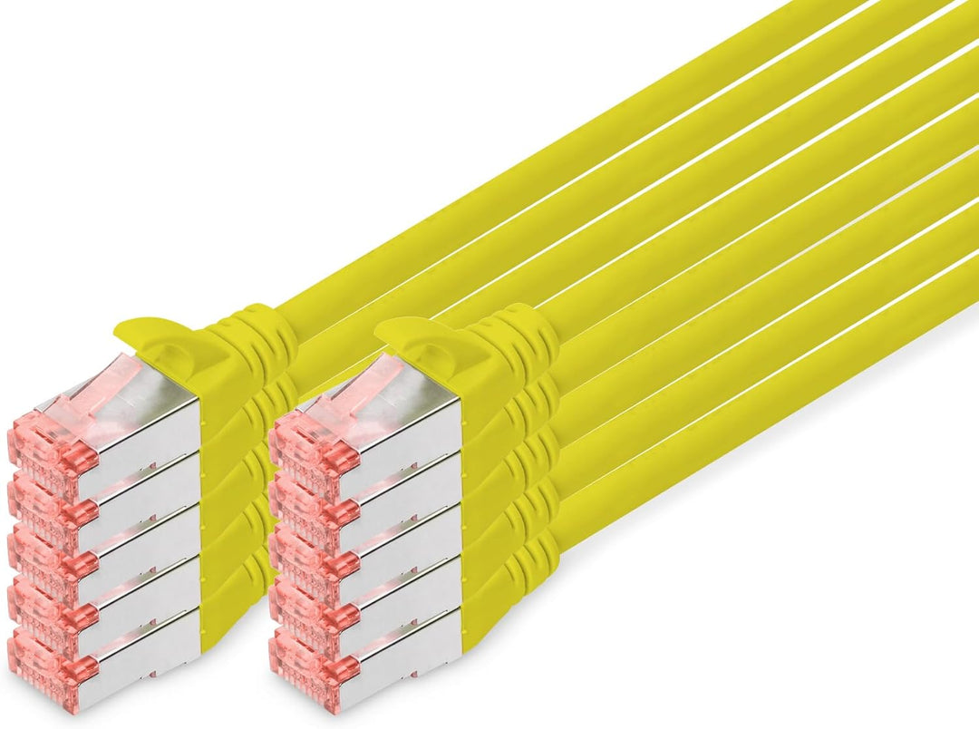 DIGITUS LAN Kabel Cat 6 - 5m - 10 Stück - RJ45 Netzwerkkabel - S/FTP Geschirmt - Kompatibel zu Cat 6