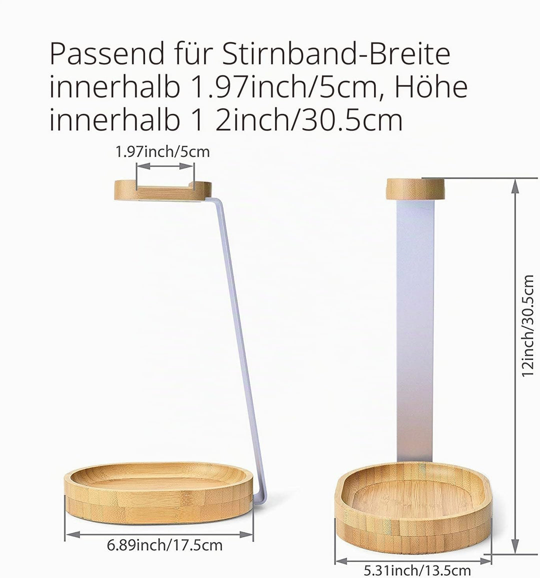 Avantree Universaler Baum &amp; Aluminium kopfhörerständer, Stabil Headset Halter Halterung Holz mit Kab