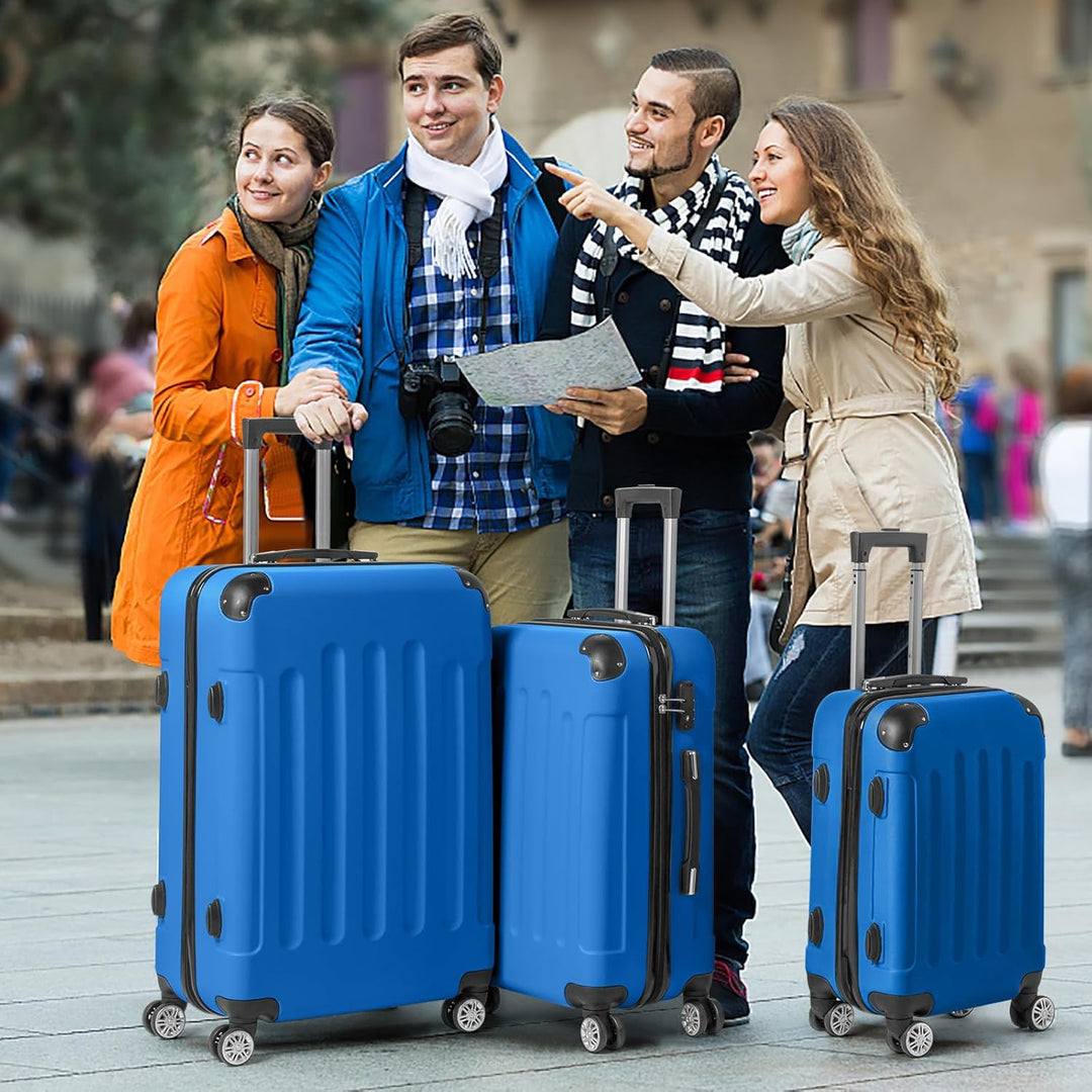 LALAHO Kofferset 3/4 teilig, Reisekoffer Set mit Kosmetikkoffer, Hartschalen Koffer Set aus ABS, Gep