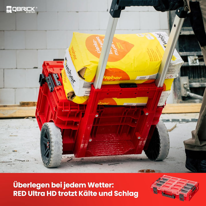 QBRICK SYSTEM Werkzeugkoffer Werkzeugkasten Leer Werkzeugkiste ONE Organizer XL 2.0 RED Ultra HD Rot