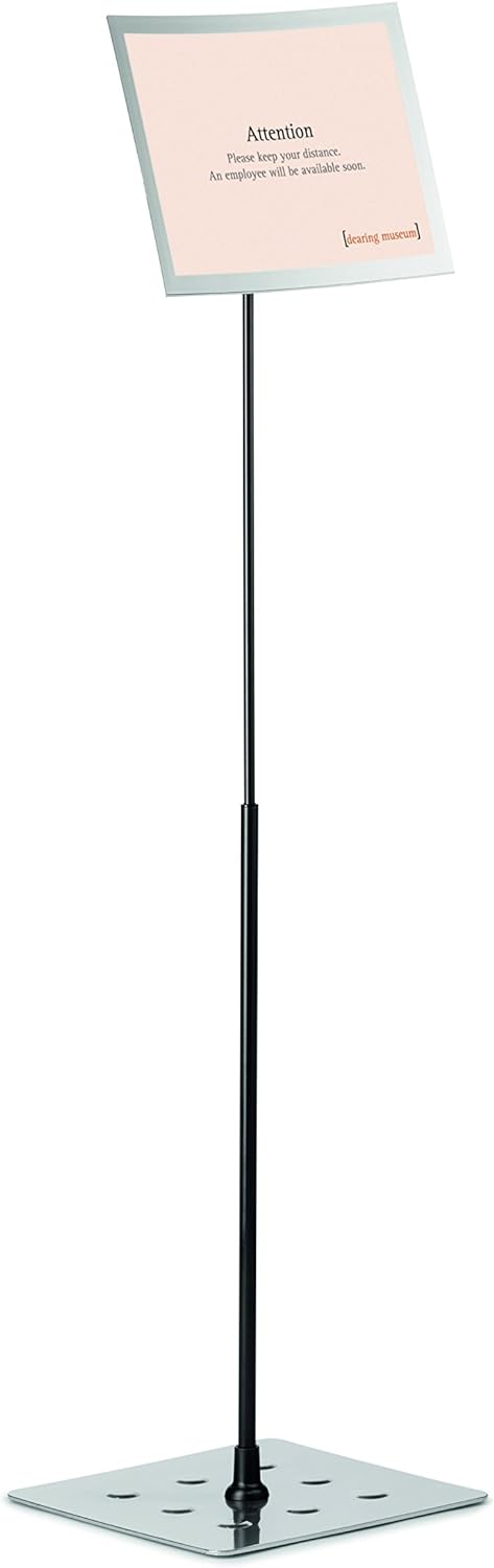 Durable Bodenständer Duraview Stand (mit Magnetrahmen, für Aushänge in A4) 1 Stück, silber, 498123 B