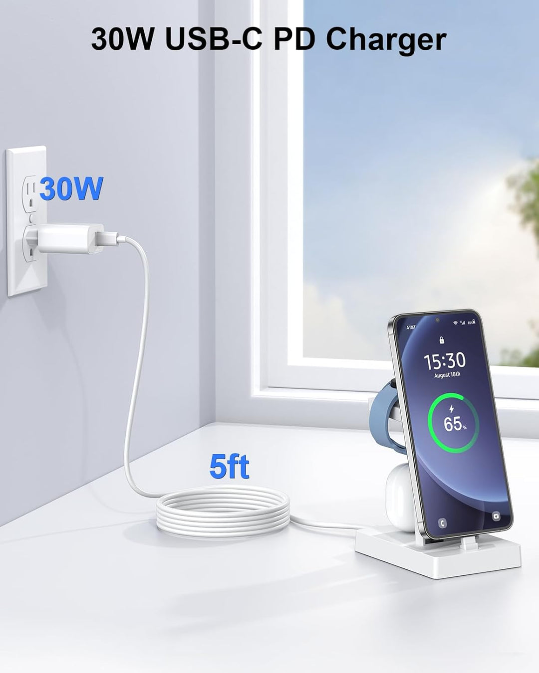 Ladestation für mehrere geräte - NANAMI 30W USB C Schnellladestation kompatibel mit Samsung Watch un