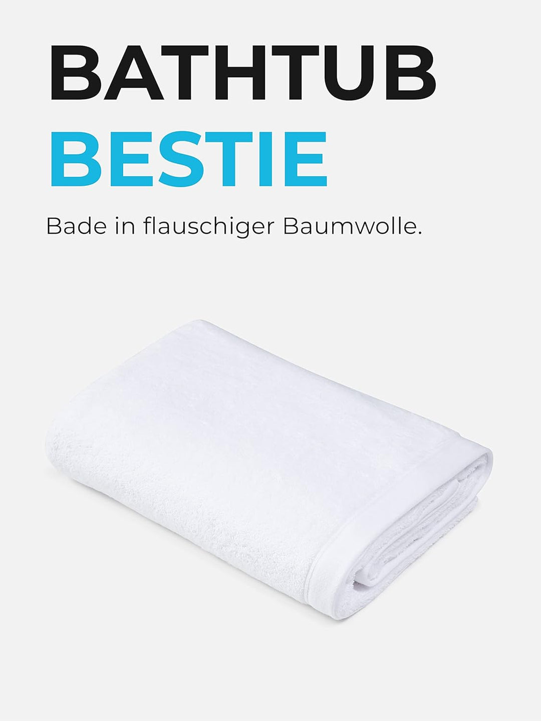 Sowel® Premium Badetuch 100x150 cm, Handtuch aus 100% Bio-Baumwolle, Hergestellt in Portugal, Weiss