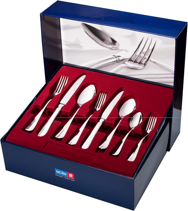 Sola Hollands Glad Besteck Set - 6 Personen Essbesteck - 50 Teilig, 18/10 Rostfreiem Stahl - Robuste