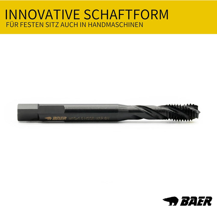 BAER Gewindeschneider Set M3 - M12 TriTap HSSE-VAP: Gewindebohrer Set Sackloch - Kernlochbohrer - Ge