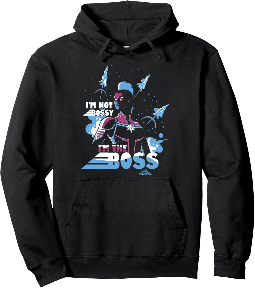 Captain Marvel I'm Not Bossy I'm The Boss Portrait Pullover Hoodie