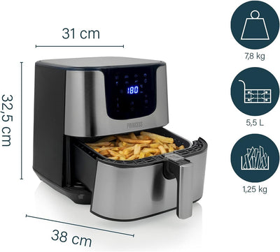 Princess Heissluftfritteuse XXL mit 5,5 Liter – 62,2% weniger Energieverbrauch – Digital Airfryer De