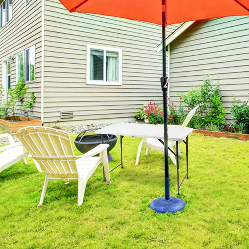 Todeco Campingtisch höhenverstellbar, Gartentisch rechteckig mit Tragegriff, Partytisch 120x60x76cm,