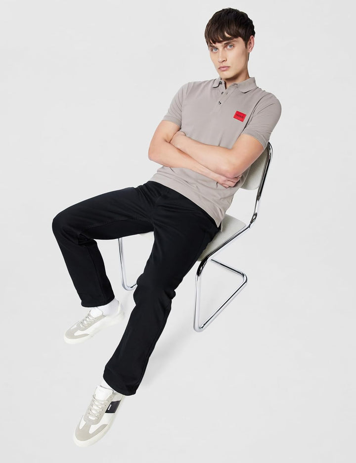 HUGO Herren Dereso222 Slim-Fit Poloshirt aus Baumwoll-Piqué mit Logo-Label S Light/Pastel Brown 237,