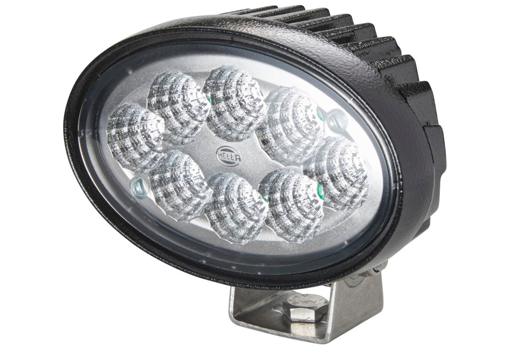 HELLA - LED-Arbeitsscheinwerfer - Oval 100 - 12/24V - 1700lm - Anbau/geschraubt - schwenkbarer Monta