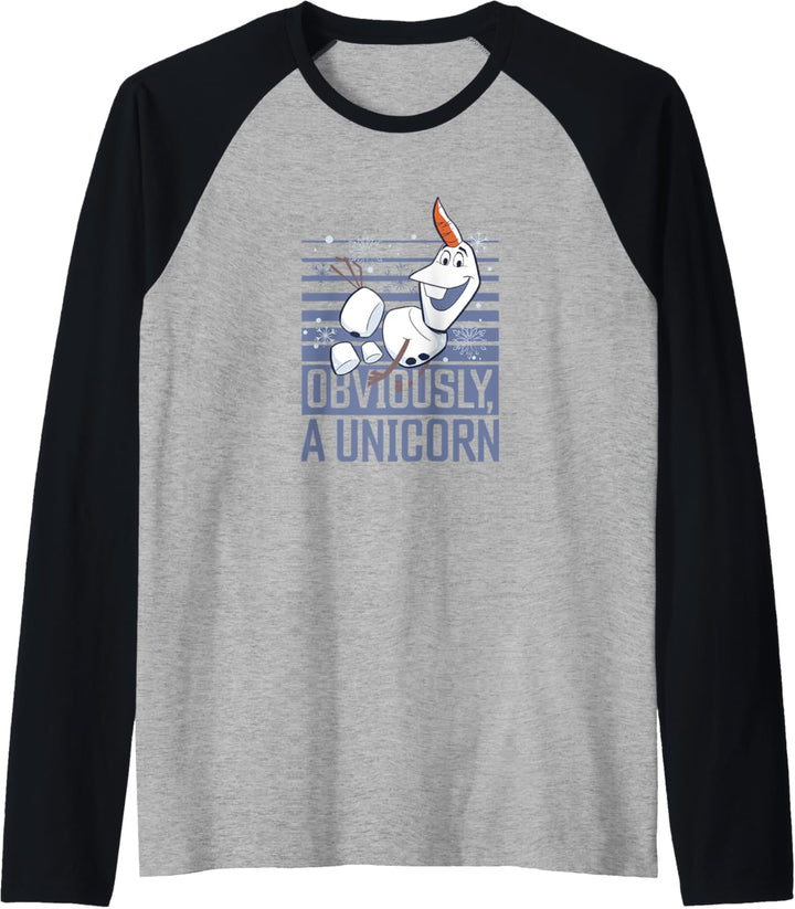 Disney Frozen 2 Olaf Obviously A Unicorn Raglan