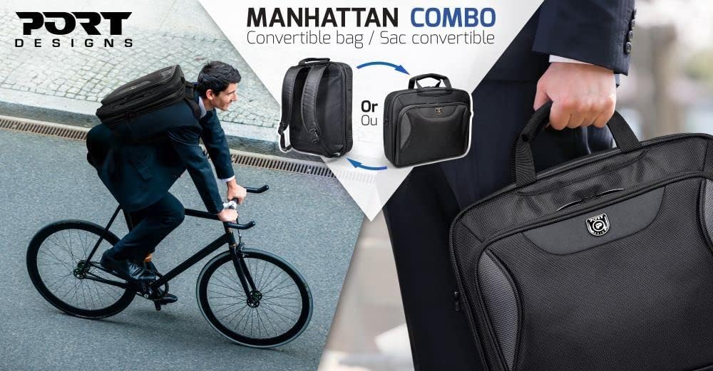 Port Designs Manhattan Combo Laptoptasche (14/15,6 Zoll), Schwarz
