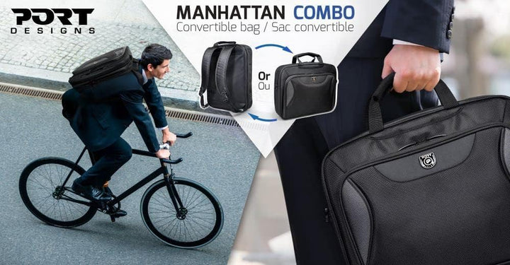 Port Designs Manhattan Combo Laptoptasche (14/15,6 Zoll), Schwarz