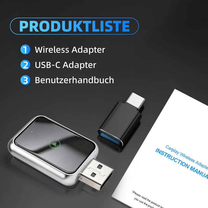 LINGHUANG Mini CarPlay Wireless Adapter & Android Auto Wireless Adapter for Apple iPhone, Upgrade vo