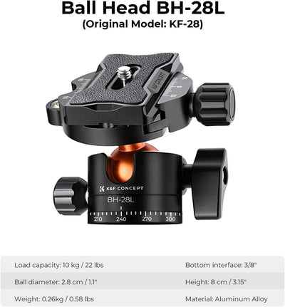 K&F Concept 200cm Stativ, Aluminium Kamera Stativ, K234A7(S210) Tripod mit Einbeinstativ Funktion, 3