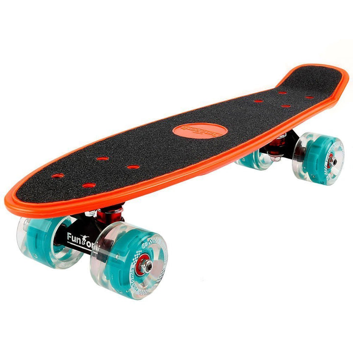 FunTomia Miniboard Cruiser Skateboard mit 70/65mm Big Wheel Rollen inkl. MACH1 Kugellager orange mit