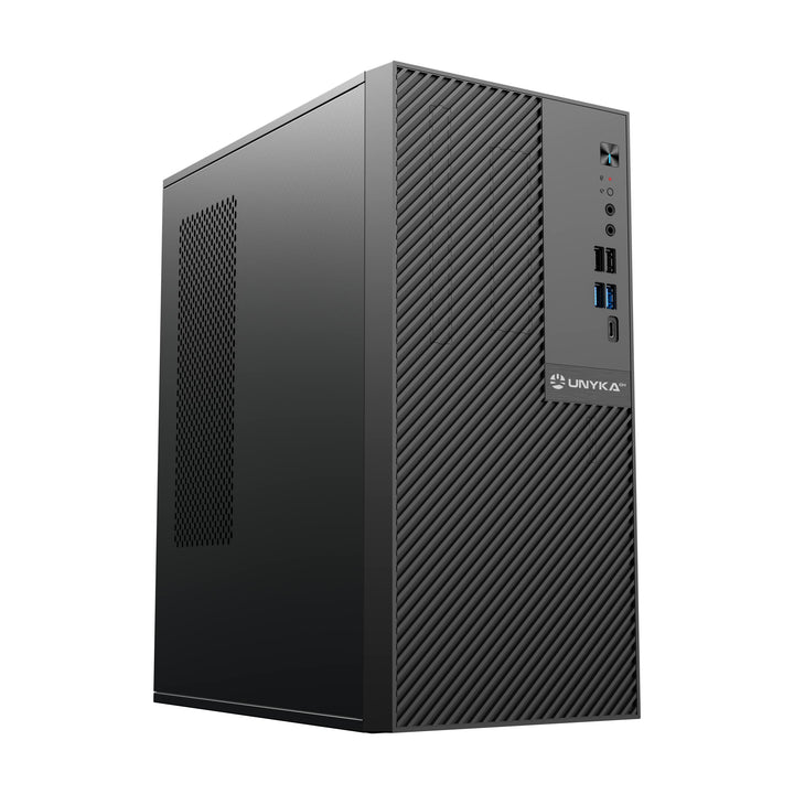 UNYKAch Micro ATX Computergehäuse NUMEN 500 Pro Type C, 17 Liter mit 5 USB-Anschlüssen, kompatibel m