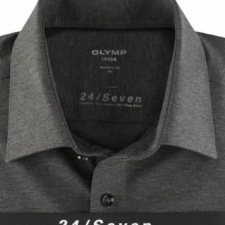 OLYMP Herren Oberhemd Langarm Luxor,Uni,modern fit,New Kent 37 Anthrazit 67, 37 Anthrazit 67
