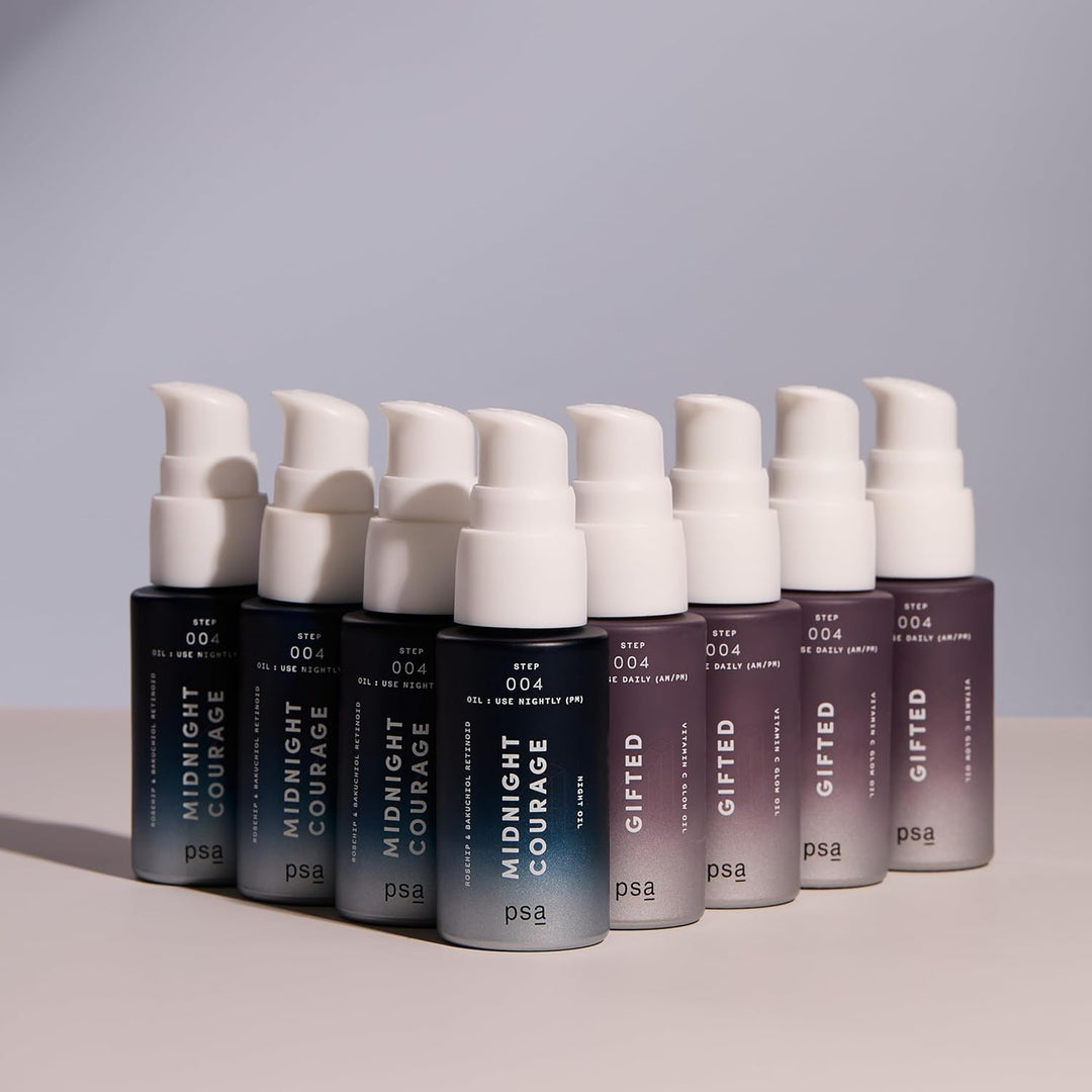 PSA MIDNIGHT COURAGE Rosehip &amp; Bakuchiol Retinoid Night Oil. Facial Oil for Nighttime Skincare Routi