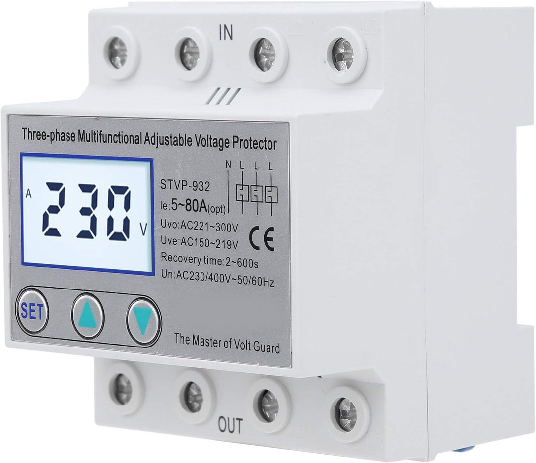 Spannungsschutz, Einstellbarer Spannungsschutz, STVP-932 230V/400V AC 3-Phasen LCD Multifunktions Sp
