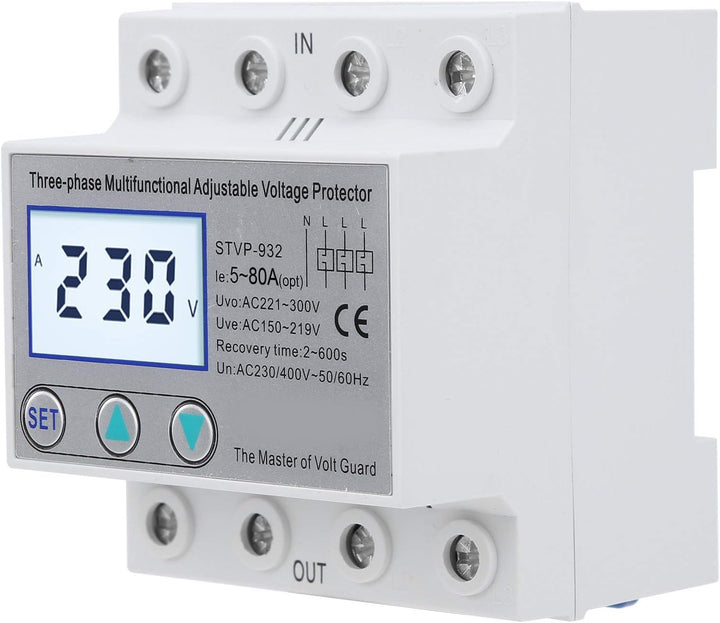 Spannungsschutz, Einstellbarer Spannungsschutz, STVP-932 230V/400V AC 3-Phasen LCD Multifunktions Sp