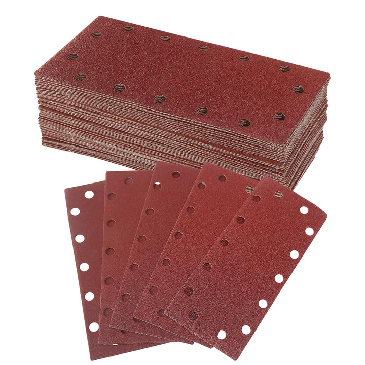 60 Stück Schleifpapier Set, Nass und Trocken Sandpapier 14 Löcher 230x115 mm, Flexibler Fein Schleif