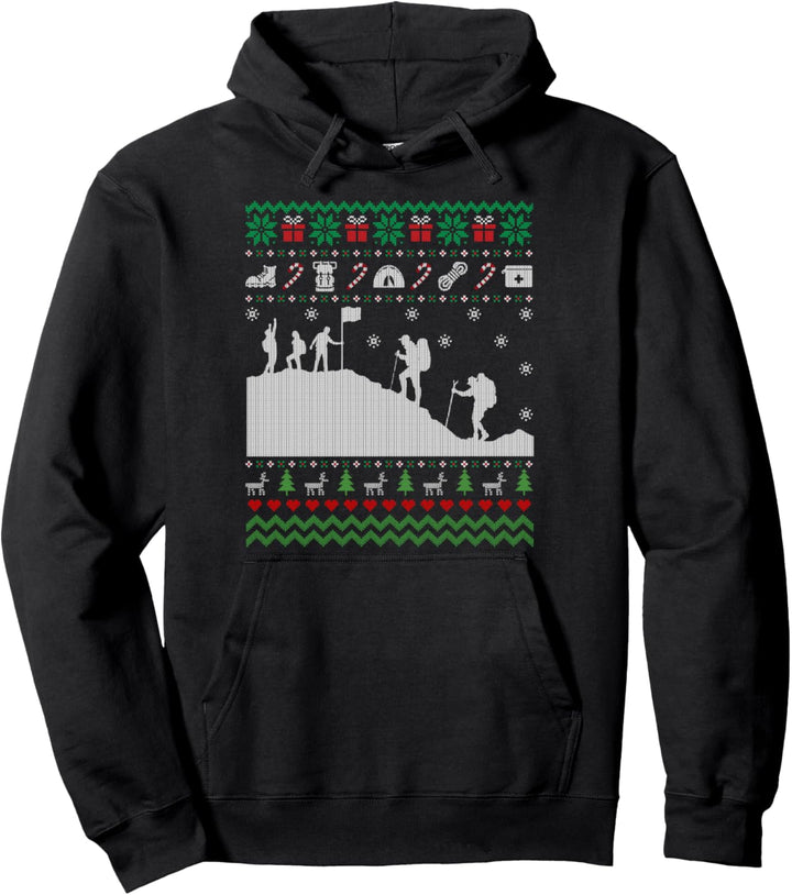 Funny Hiking Ugly Christmas Sweater Gift for Men Women Pullover Hoodie
