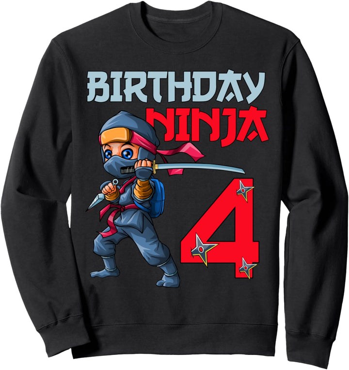 Jungen Geburtstag Ninja ist 4 Jahre alt 4. Geburtstag Gesche Sweatshirt