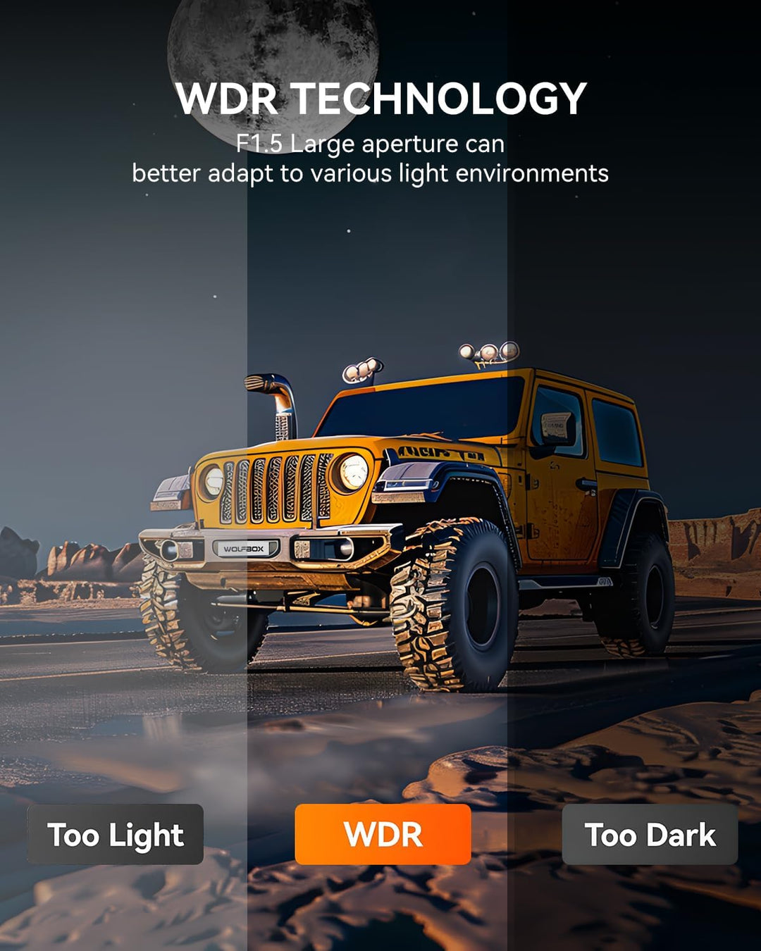 WOLFBOX Dashcam 4K + 2,5K für Rückspiegel: Front- und Rückspiegel Dashcam für Auto mit 12 Zoll Bilds