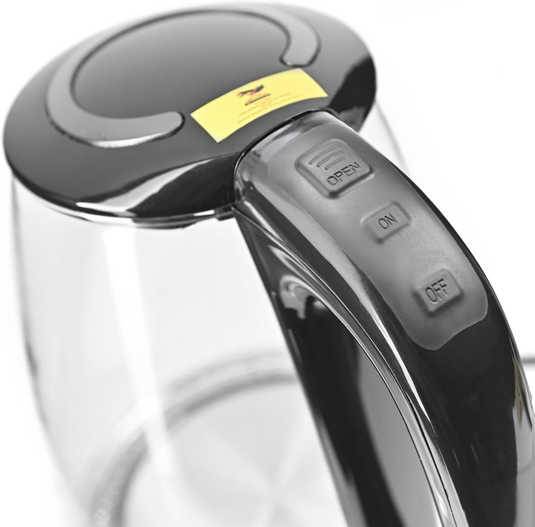 Wasserkocher 1,7L/1,8L (2200W) Edelstahl, LED-Beleuchtung, Kalkfilter, OneTouch-Verschluss, Kabelauf