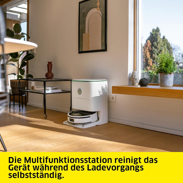 Karcher Saugwischroboter RVF 7 Comfort Extra mit Multifunktionsstation, Saugen und Wischen, App-Steu