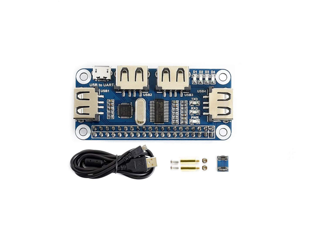 Waveshare 4 Port USB HUB Hubs HAT Compatible with USB2.0 1.1 for RPi Raspberry Pi Zero A+ B B+ 2 3 M