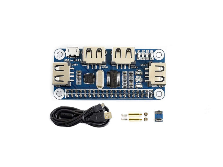 Waveshare 4 Port USB HUB Hubs HAT Compatible with USB2.0 1.1 for RPi Raspberry Pi Zero A+ B B+ 2 3 M