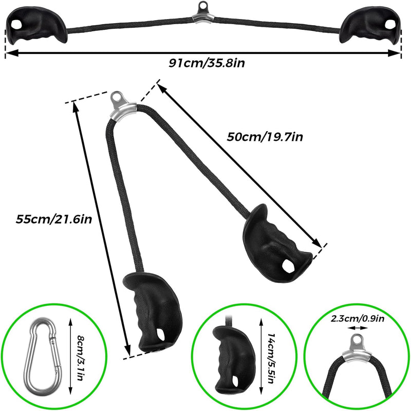 DASKING Trizepsseil Unterarmtrainer Ergonomisches Griffe, Kabelmaschine Trizeps Ergonomischen Rutsch