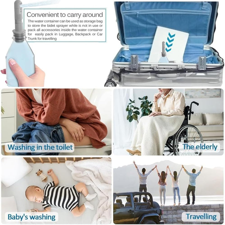 Portable Bidet, Reise Bidet, 3pcs Tragbares Bidet Handbrause für Toilette Outdoor, Camping Flasche S