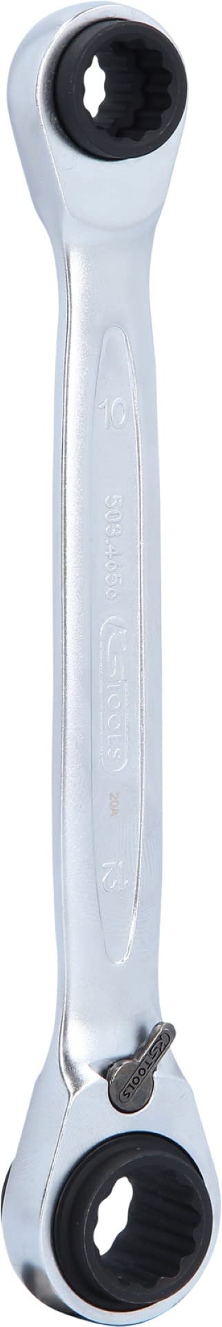 KS Tools 503.4656 4 in 1 GEARplus umschaltbar Doppel-Ratschenringschlüssel, 8x10x12x13mm, 8x10x12x13