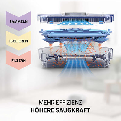 ZACO A10 Saugroboter mit Wischfunktion & Lasernavigation, bis 2h Laufzeit, Roboterstaubsauger mit Ma