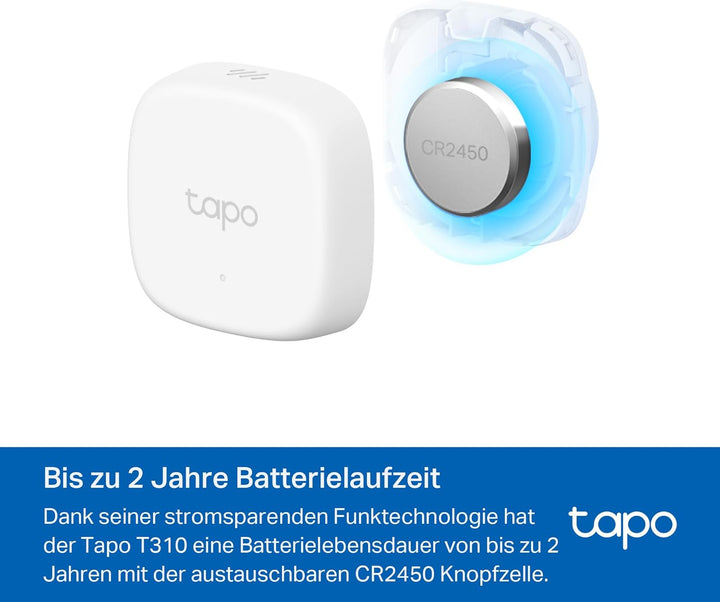 Tapo T310 Smart Temperatur & Luftfeuchtigkeitsmonitor, kostenlose Datenspeicherung,visuelle Grafiken