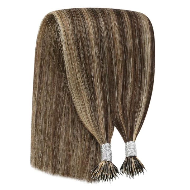 YoungSee Nano Extensions Echthaar Braun Blond Nanoring Extensions Echthaar Highlight 35cm Nano Ring