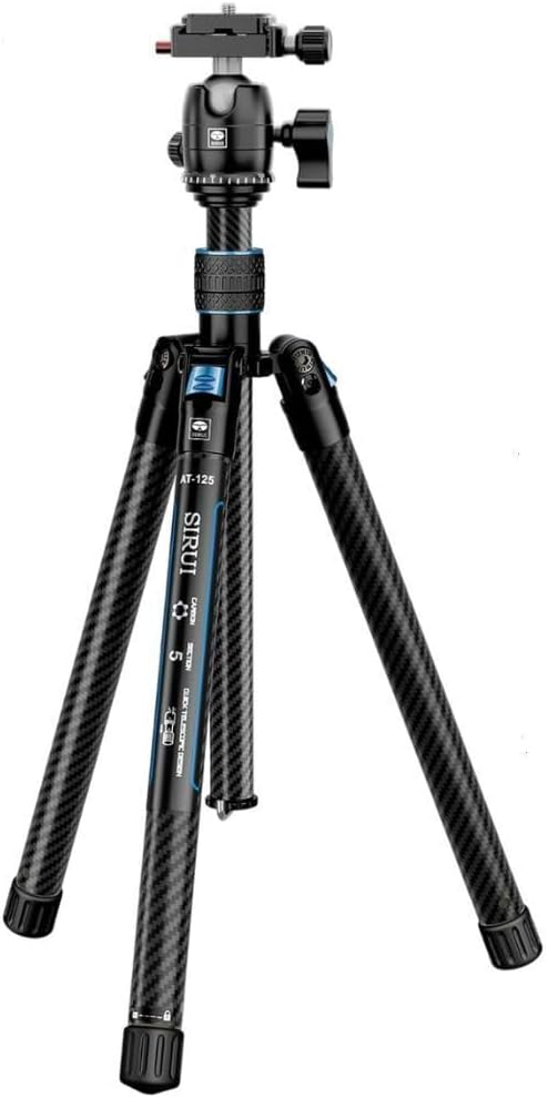 SIRUI Carbon Kamera Stativ mit B-00K Kugelkopf, 151,9 cm kompaktes,Schnellverschluss-Bein,wendbare M