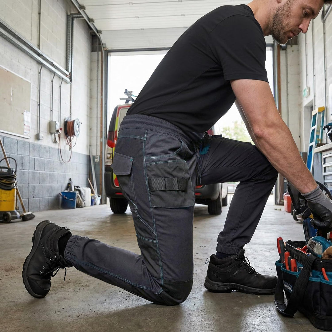 DINOZAVR Revolt Sport Herren Hose - Herren Arbeitshose - elastische Männer Bundhose mit Multifunktio