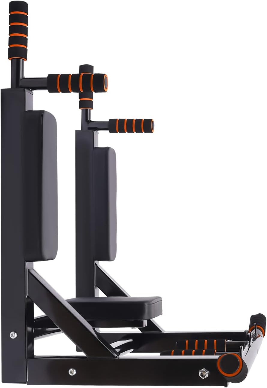 Klimmzugstange Wand & Dip Station, Pull Up Bar Über 200kg, Multifunktionelles Indoor Trainingsgerät