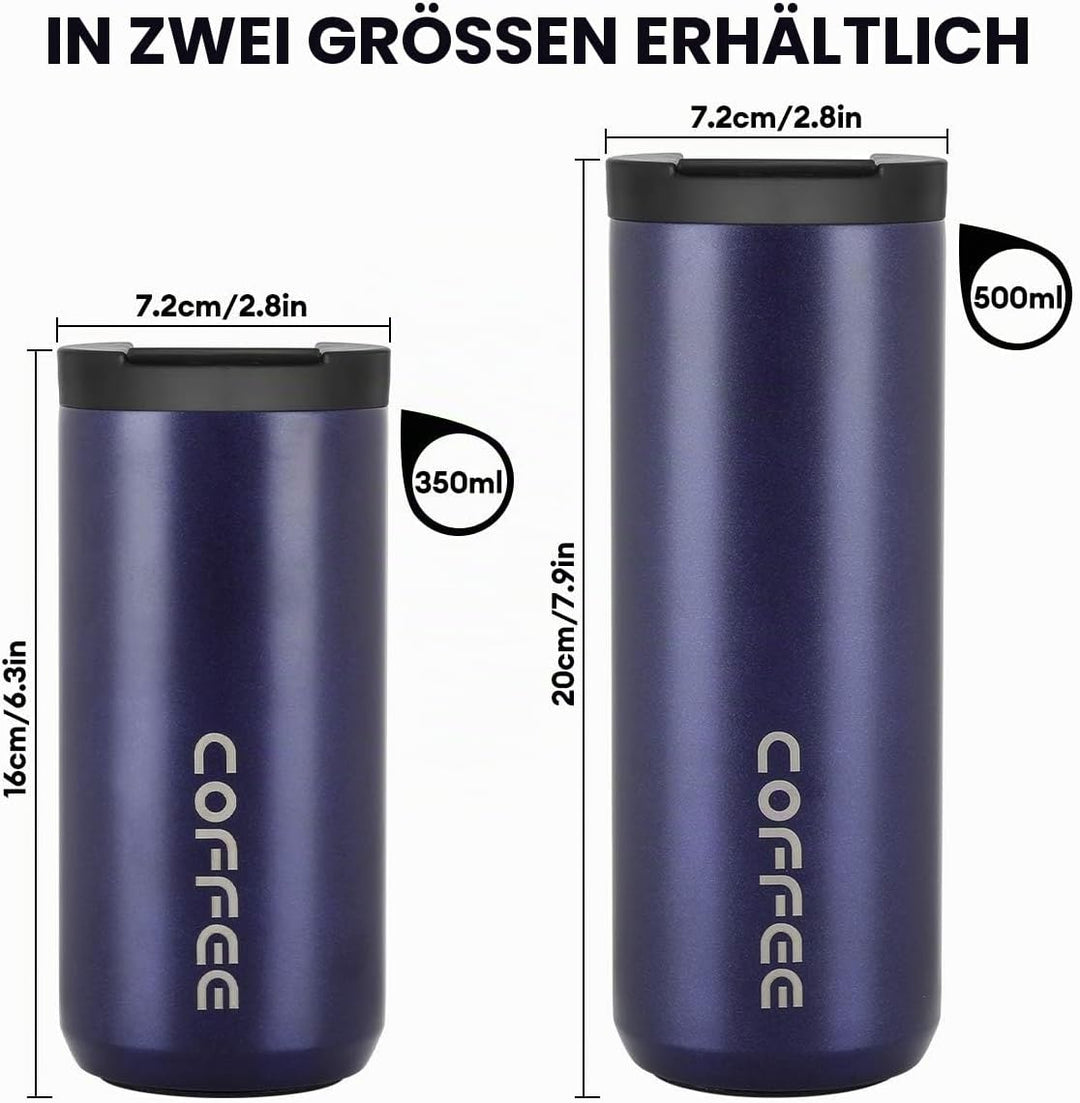 lalafancy Thermobecher 350ml/500ml Kaffeebecher-to-go, Isolierbecher Edelstahl Travel Mug Wiederverw