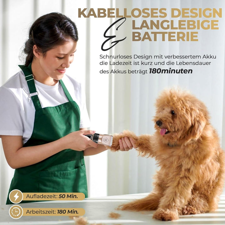 GLOBAL TECH Leise Hundeschermaschine, Professionelle Schermaschine Elektrische Hundetrimmer Tierhaar