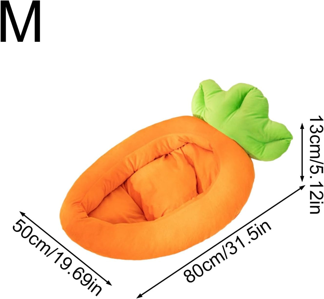 Soft Animal Nest, Carrot-Shaped Cat Bed, Plush Sleeping Pad with Comfortable Cushion Feature, Pet Ac