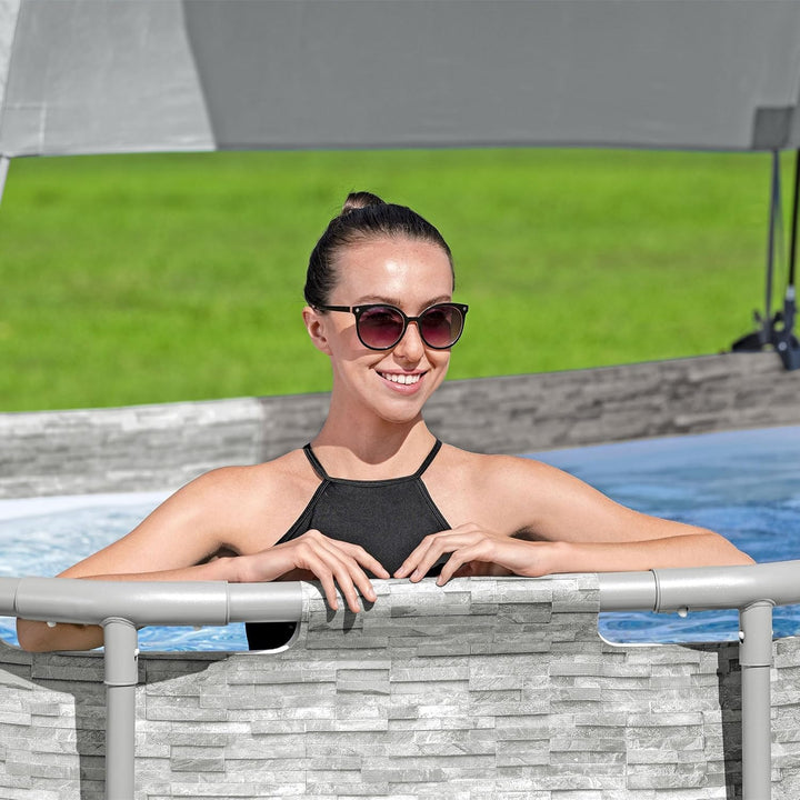 Bestway Flowclear Pool-Baldachin | kompatibel mit den meisten ovalen oder rechteckigen oberirdischen