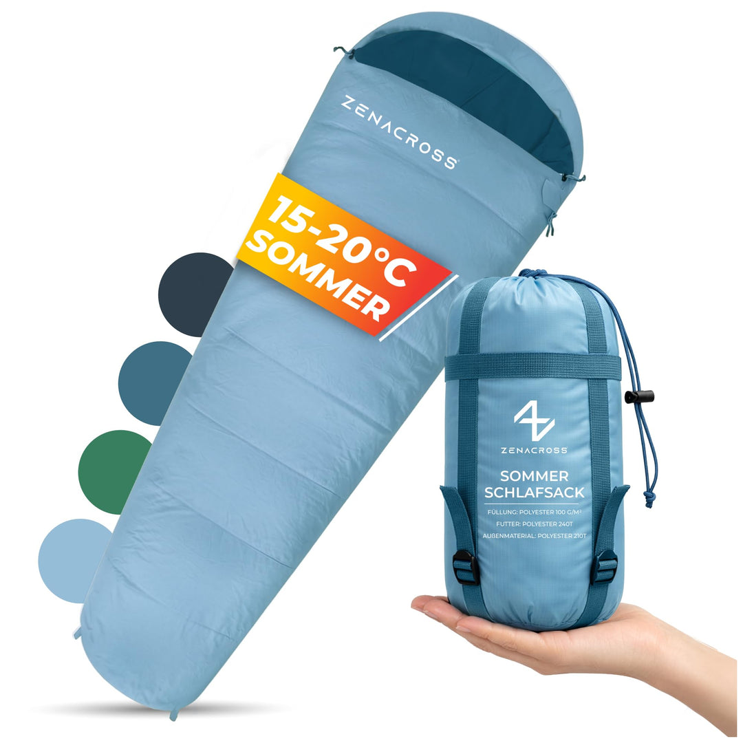 Schlafsack Erwachsene - Sommerschlafsack Kleines Packmass & Ultraleicht - Mumienschlafsack für Campi