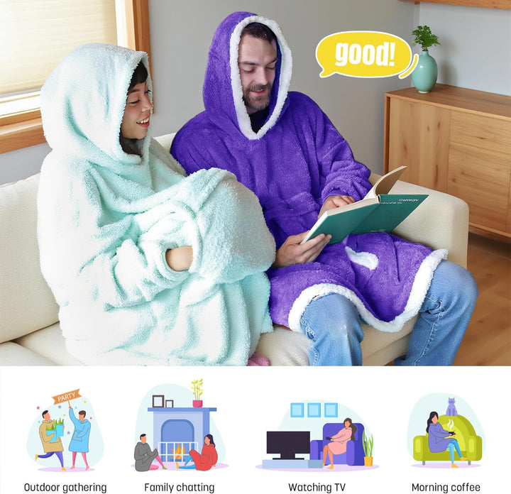 Catalonia Classy Decke mit Ärmel Oversize Hoodie Kuscheldecke-Kuscheldecke Zum Anziehen mit Ärmeln u