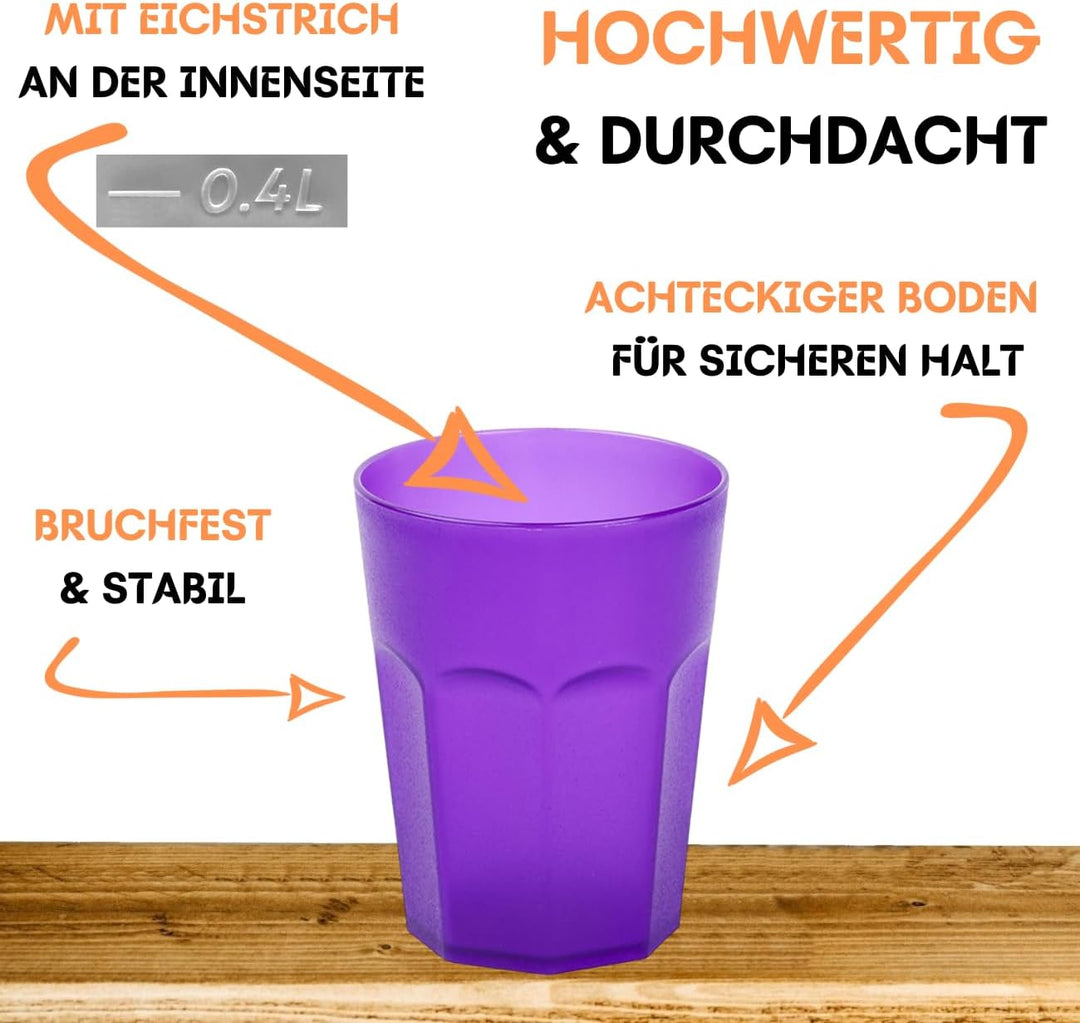 ENGELLAND 20x Kunststoffbecher Trinkbecher Party-Becher Plastik Trink-Gläser Mehrweg Coktailbecher L